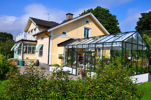 Familjen löfgrens nybyggda uterum