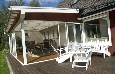 Inglasat uterum lyfte 70 talshuset