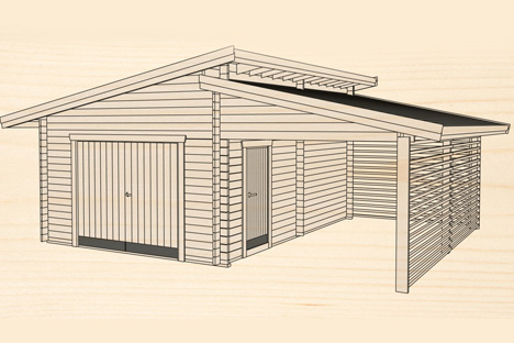 BERGNÄS GARAGE MED CARPORT 25 KVM