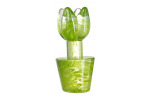 Flower Power glasskulptur grön