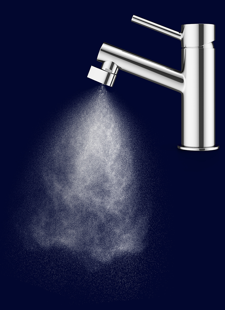 Altered:Nozzle gör att vattenförbrukningen minskar med upp till 98% Foto: Clas Ohlson