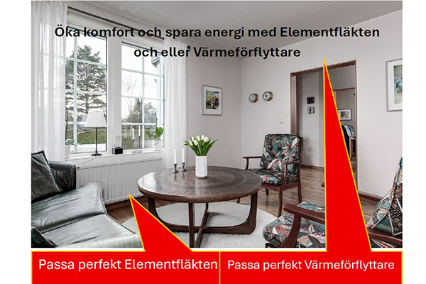 Öka komfort och spara energi med Elementfläkten eller och Värmeförflyttare