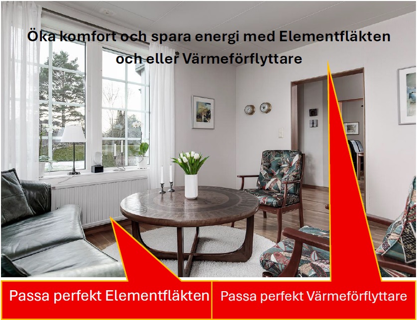 Öka komfort och spara energi med Elementfläkten eller och Värmeförflyttare